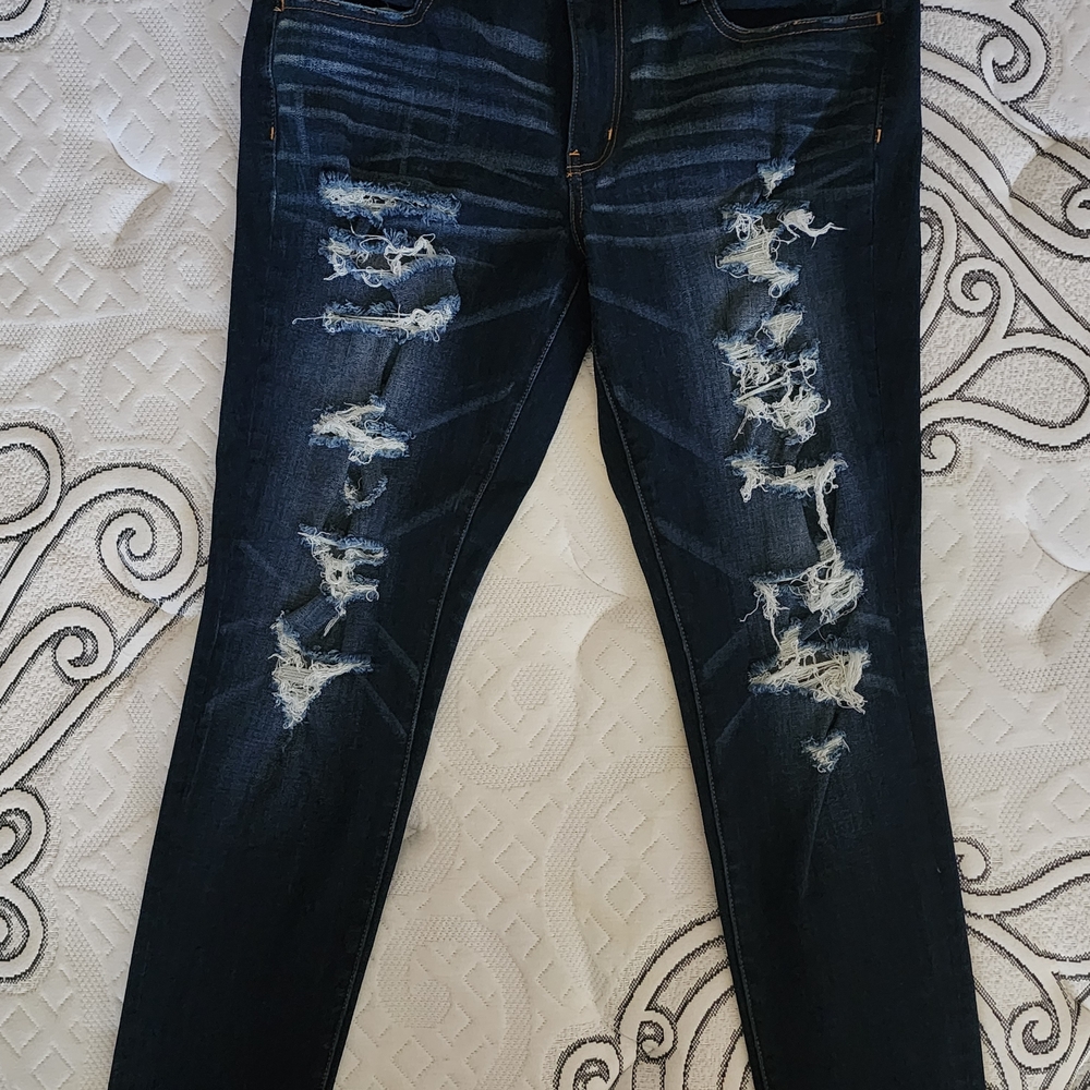 Distressed Dark Blue Women's Jeans